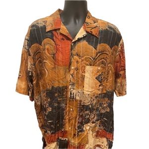 Vintage Irvine Park Multi-colored Patterned Short Sleeve Button up